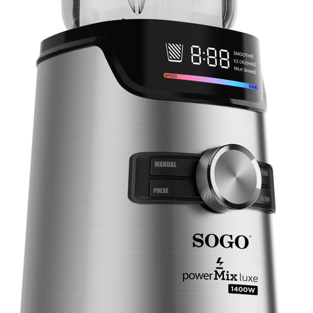 Frullatore in acciaio inox con 6 velocità, lame rimovibili e funzione Pulse, 1400 W - 1,7 L