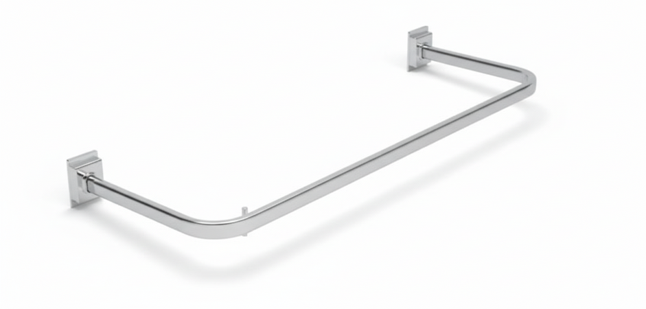 Appendiabiti diritto portagrucce in tubo ovale cm. 60x30