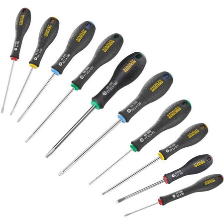 Set di 10 cacciaviti - STANLEY FATMAX - FMHT0-62128 - Elettricista + Meccanico + Phillips + Pozidriv