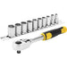 CRICCHETTO STANLEY 72 DENTI - 1/4 + 10 BUSSOLE - 11 PZ