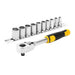 CRICCHETTO STANLEY 72 DENTI - 1/4 + 10 BUSSOLE - 11 PZ