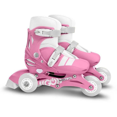 Pattini in linea 2 in 1 - STAMP - SKIDS CONTROL - 3 ruote - Taglia 27-30 - Rosa