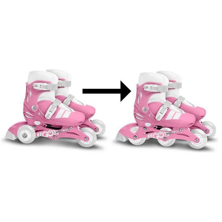 Pattini in linea 2 in 1 - STAMP - SKIDS CONTROL - 3 ruote - Taglia 27-30 - Rosa