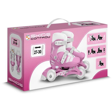 Pattini in linea 2 in 1 - STAMP - SKIDS CONTROL - 3 ruote - Taglia 27-30 - Rosa