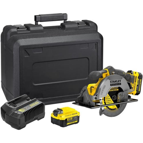 Sega Circolare - STANLEY FATMAX V20 - SFMCS500M2K-QW - 165 mm - 18V Litio - 2 Batterie da 4Ah
