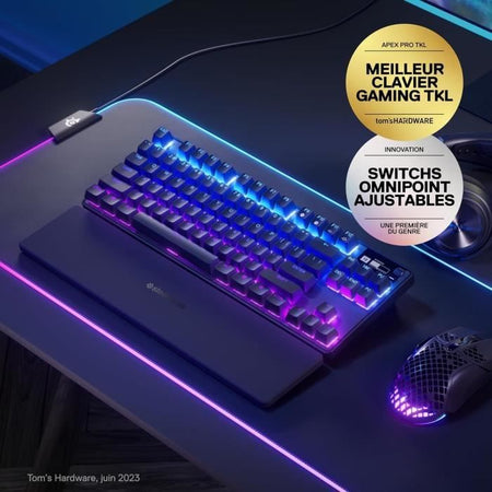 Tastiera da gioco meccanica - STEELSERIES - APEX PRO TKL WIRELESS (2023) - Senza tastierino numerico - Cablata - Con interruttori regolabili - Nera