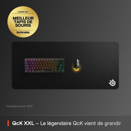 Tappetino per mouse da gioco - STEELSERIES - QCK XXL - Con superficie microtessuta - 900 x 400 mm x 2 mm - Nero
