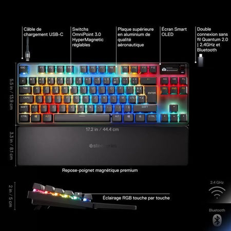Tastiera da gioco meccanica wireless - STEELSERIES - APEX PRO TKL GEN 3 - Nero