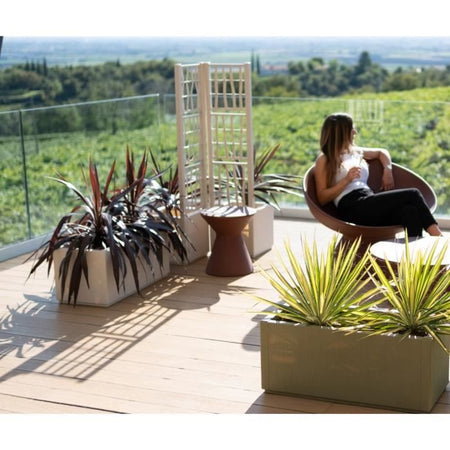 Fioriera Ethica rettangolare 80 cm gesso