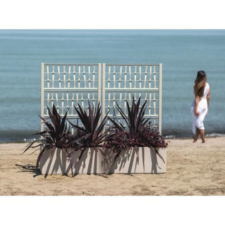 Fioriera Ethica rettangolare 80 cm con traliccio in gesso