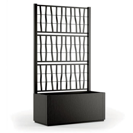 Fioriera Ethica rettangolare 80 cm con traliccio in grafite