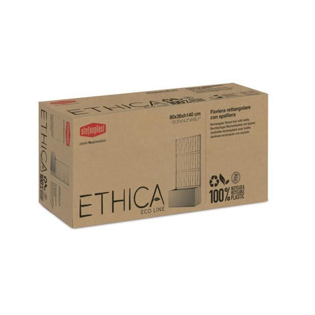 Fioriera Ethica rettangolare 80 cm con traliccio in grafite