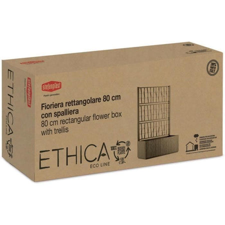 Fioriera Ethica rettangolare 80 cm con traliccio tortora