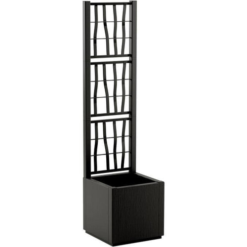 Fioriera - ETHICA - Grafite - Quadrata con traliccio - 38 L - STEFANPLAST