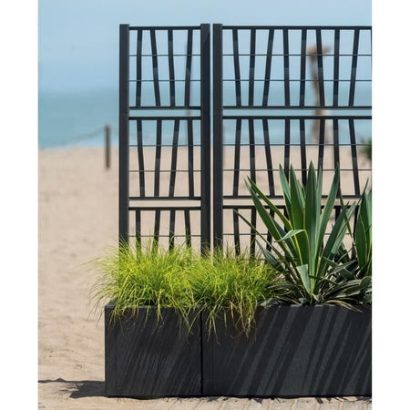 Fioriera - ETHICA - Grafite - Quadrata con traliccio - 38 L - STEFANPLAST