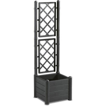 Fioriera quadrata con traliccio ITALIA - 30L - Plastica - Antracite