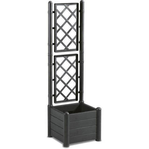 Fioriera quadrata con traliccio ITALIA - 30L - Plastica - Antracite