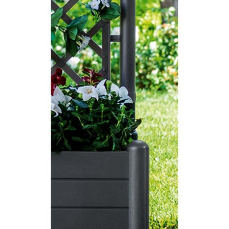 Fioriera quadrata con traliccio ITALIA - 30L - Plastica - Antracite