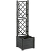 Fioriera quadrata con traliccio ITALIA - 30L - Plastica - Antracite