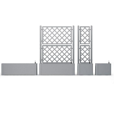 STEFANPLAST - Fioriera Italia - rettangolare con rete grigio pietra