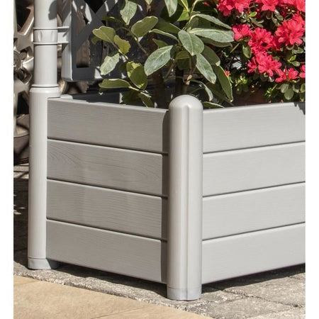 STEFANPLAST - Fioriera Italia - rettangolare con rete grigio pietra