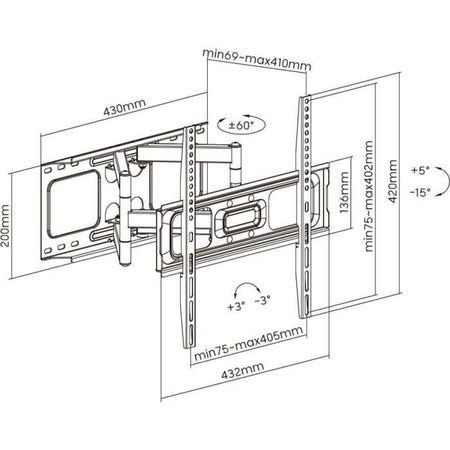 Mobile porta TV 32 - 70 - Acciaio - SHO 5610