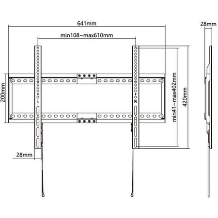 Supporto TV fisso - SLIM - Acciaio - SHO 5210