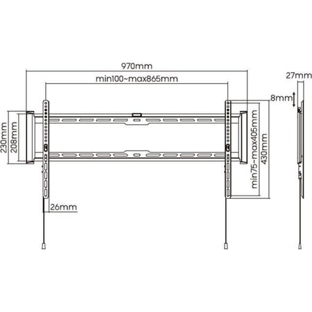 Supporto TV fisso - SLIM - Acciaio - SHO 7210