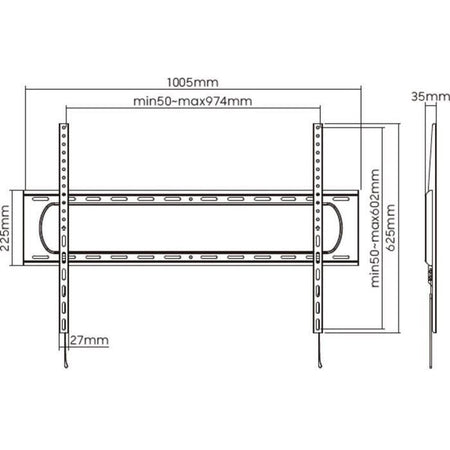 Supporto TV fisso - SLIM - Acciaio - SHO 7220