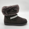 Elsa - Stivaletti in camoscio con pelliccia e strass donna