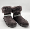 Elsa - Stivaletti in camoscio con pelliccia e strass donna