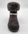 Elsa - Stivaletti in camoscio con pelliccia e strass donna