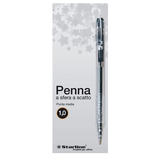 Scatola 20 Penne Sfera Scatto Nero 1.0Mm Starline