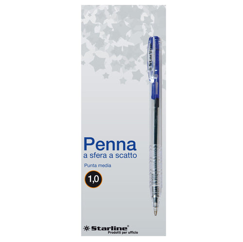 Scatola 20 Penne Sfera Scatto Blu 1.0Mm Starline