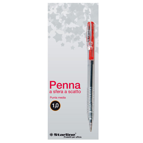 Scatola 20 Penne Sfera Scatto Rosso 1.0Mm Starline