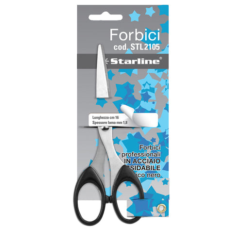 Forbici 16Cm Lama In Acciaio Impugnatura Nera Starline