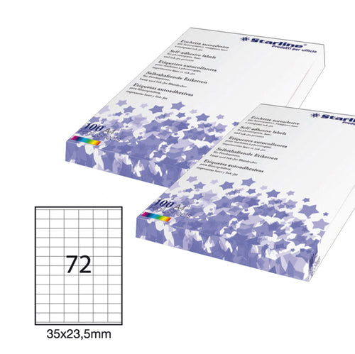 Etichetta Adesiva Bianca 100Fg A4 35X23,5Mm (72Et/Fg Starline