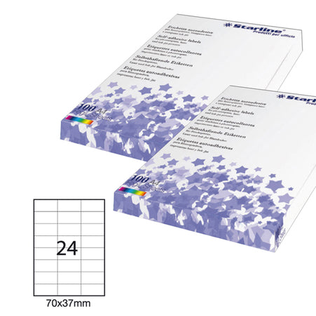 Etichetta Adesiva Bianca 100Fg A4 70X37Mm (24Et/Fg Starline