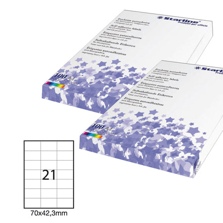 Etichetta Adesiva Bianca 100Fg A4 70X42,3Mm (21Et/Fg Starline