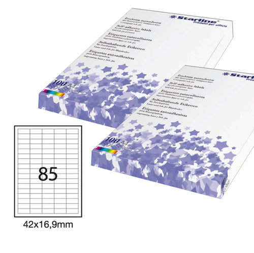 Etichetta Adesiva Bianca 100Fg A4 42X16,9Mm (85Et/Fg Starline