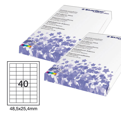 Etichetta Adesiva Bianca 100Fg A4 48,5X25,4Mm (40Et/Fg Starline