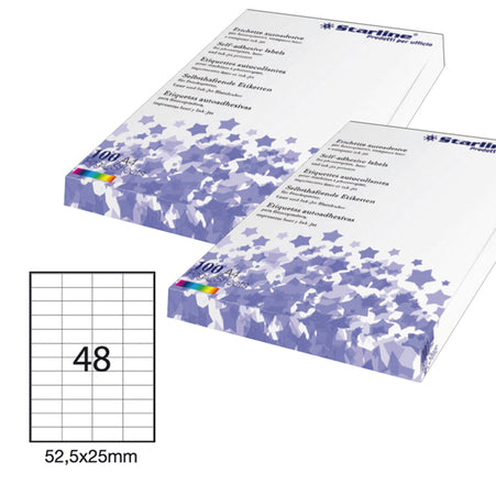 Etichetta Adesiva Bianca 100Fg A4 52,5X25Mm (48Et/Fg Starline