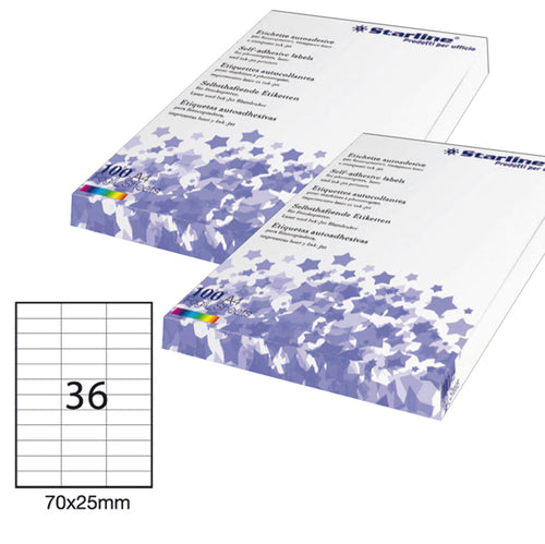 Etichetta Adesiva Bianca 100Fg A4 70X25Mm (36Et/Fg Starline