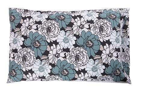 Completo letto lenzuola in cotone made in italy PEONIE BLU