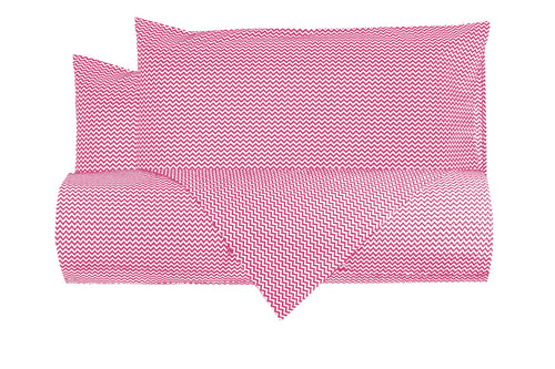 Set copripiumino federe parure copripiumino stampa digitale 100% cotone Made in Italy ZIG ZAG LIPSTICK