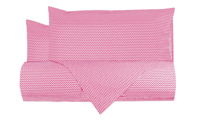 Set copripiumino federe parure copripiumino stampa digitale 100% cotone Made in Italy ZIG ZAG LIPSTICK