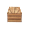 Cassapanca da giardino 190L in legno esotico di eucalipto FSC - 190 L - 48,5 x 109,5 x 37 cm - Con ruote - Effetto teak