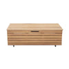 Cassapanca da giardino 190L in legno esotico di eucalipto FSC - 190 L - 48,5 x 109,5 x 37 cm - Con ruote - Effetto teak