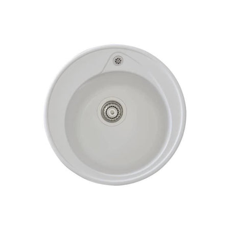 STRADOUR Lavello da incasso in RONDA, in SMC WHITE UNI - 17, 1 vasca, dim.  49 cm, svuotamento manuale