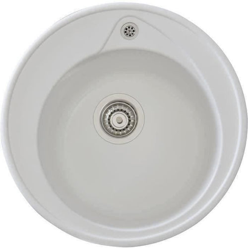 STRADOUR Lavello da incasso in RONDA, in SMC WHITE UNI - 17, 1 vasca, dim.  49 cm, svuotamento manuale
